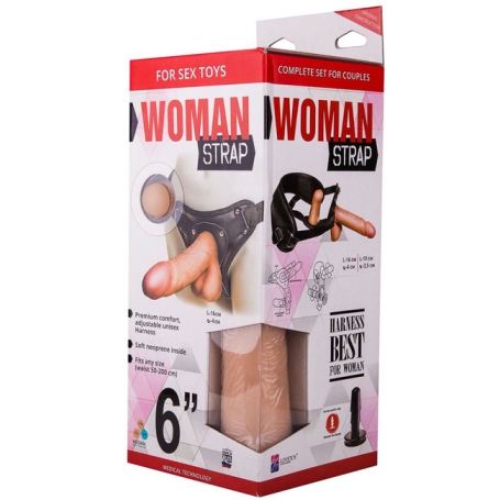 Страпон с 2 насадками Woman Strap 6"